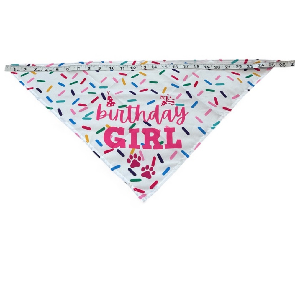 NEW Birthday Girl Dog Bandana Sprinkles Colorful Pet Puppy - Picture 3 of 4